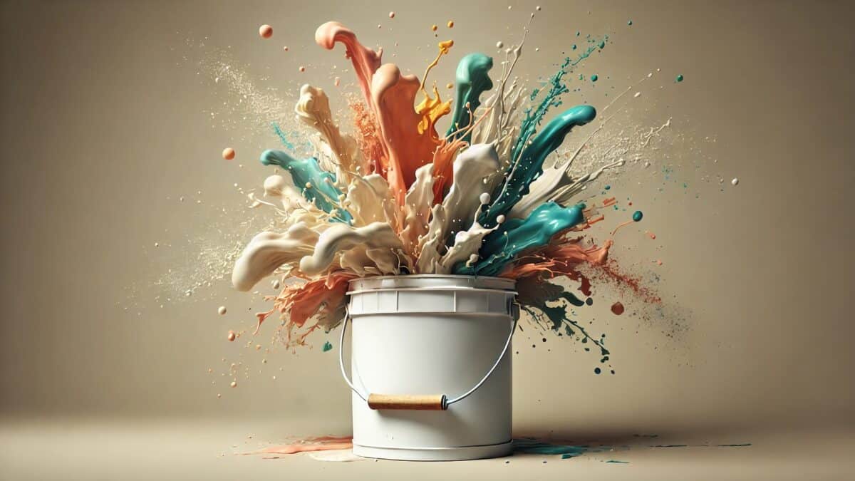 Spetterende kleurenexplosie in verfemmer, inspiratie voor verfkleuren van 2024.